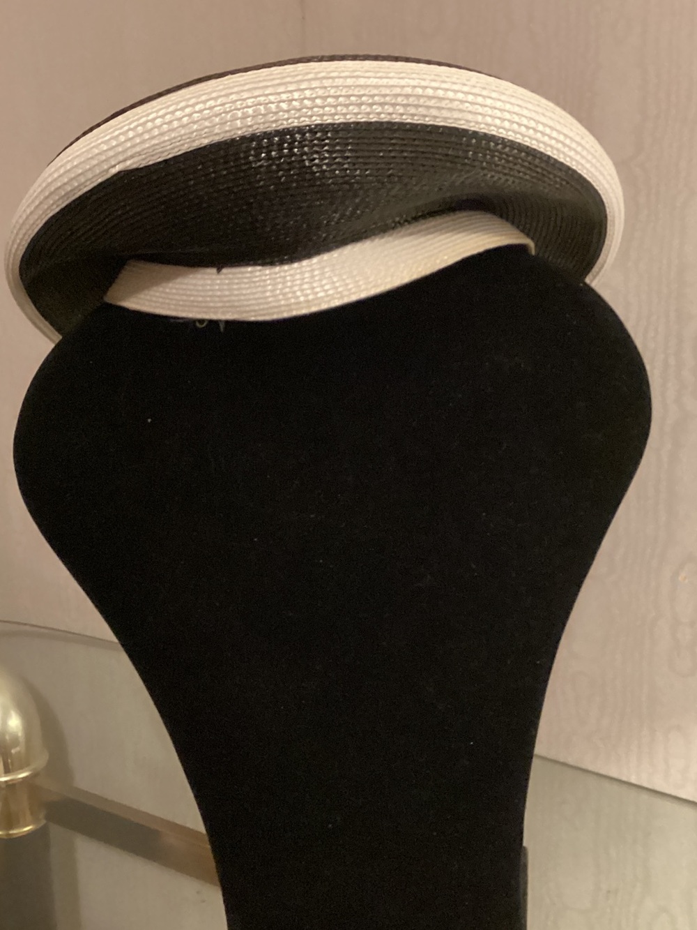 Vintage Two-Tone Black & White Straw Boater Hat $40.
